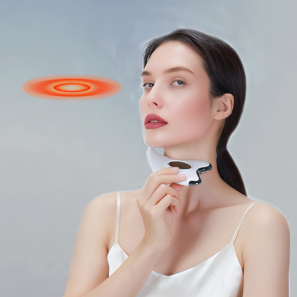 Fenzora Ansiktsmassage Apparat EMS-vibration och orange ljus anti-rynkbehandling