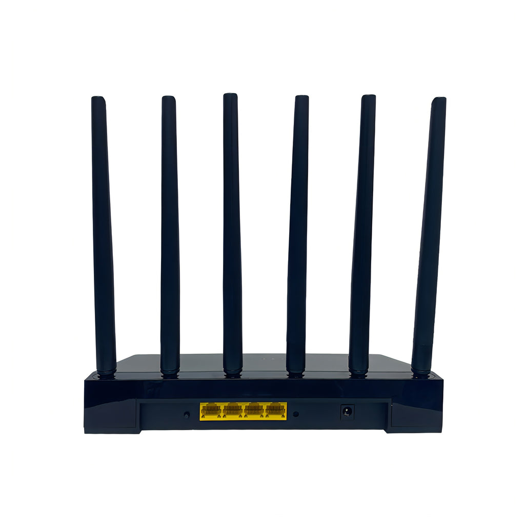 Fenzora WiFi Router bakifrån med portar