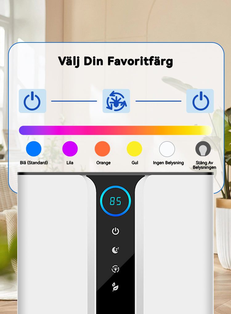 Sevor Avfuktare nattlampa närbild
