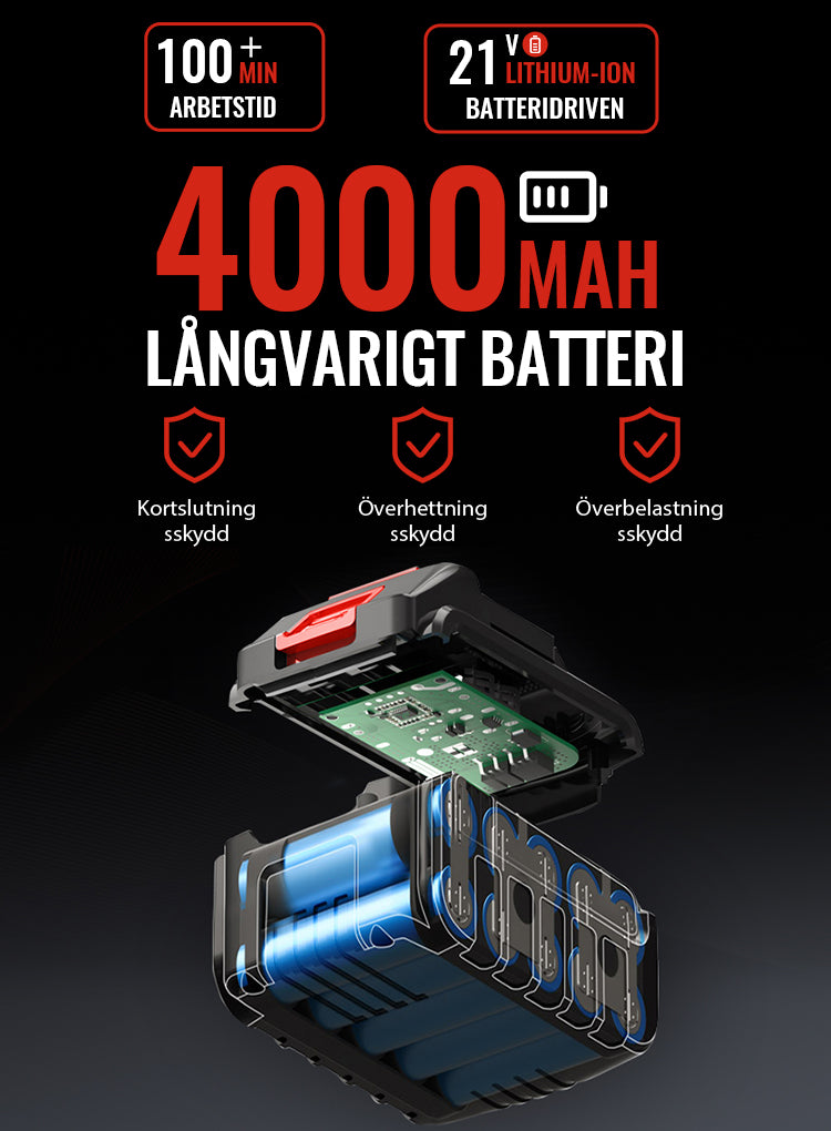 Sevor Häcksax batteri närbild